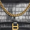 Crush Crocodile Medium Kettenhandtasche «Black» 716393210IX1000