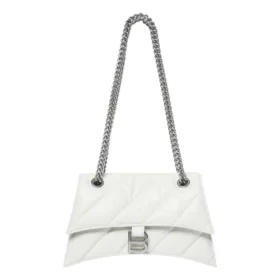 Crush Kleine Kettenhandtasche, gesteppt «Optic White» 716351210J09001