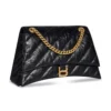 Crush Medium Kettenhandtasche, gesteppt «Schwarz» 716393210J11000
