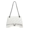 Crush mittelgrosse Kettenhandtasche, gesteppt «Optic White» 716393210J09001