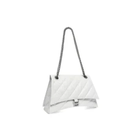 Crush mittelgrosse Kettenhandtasche, gesteppt «Optic White» 716393210J09001