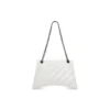 Crush mittelgrosse Kettenhandtasche, gesteppt «Optic White» 716393210J09001
