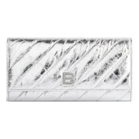 Crush-Portemonnaie an Kette, metallisiert, gesteppt «Silver» 781723210IW8110