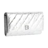 Crush-Portemonnaie an Kette, metallisiert, gesteppt «Silver» 781723210IW8110