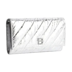 Crush-Portemonnaie an Kette, metallisiert, gesteppt «Silver» 781723210IW8110