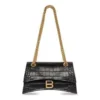 Crush Small Chain Bag mit Krokodilprägung «Black» 716351210IX1000