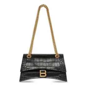 Crush Small Chain Bag mit Krokodilprägung «Black» 716351210IX1000