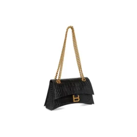 Crush Small Chain Bag mit Krokodilprägung «Black» 716351210IX1000