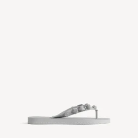 Damen-Cagole-Sandale mit Zehen und Balenciaga-Grau/Kristall