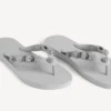 Damen-Cagole-Sandale mit Zehen und Balenciaga-Grau/Kristall Damen-Cagole-Sandale mit Zehen und Balenciaga-Grau/Kristall