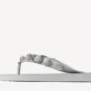 Damen-Cagole-Sandale mit Zehen und Balenciaga-Grau/Kristall Damen-Cagole-Sandale mit Zehen und Balenciaga-Grau/Kristall