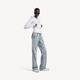 Damen-City-Hose mit geradem Schnitt in Hellblau