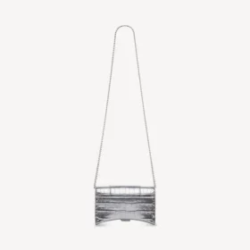 Damen-Geldbörse in Hourglass-Form an Kette in Silber
