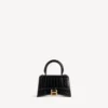Damen-Handtasche in Hourglass-Form XS in Schwarz Damen-Handtasche in Hourglass-Form XS in Schwarz