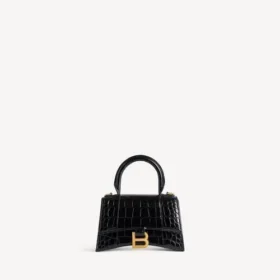 Damen-Handtasche in Hourglass-Form XS in Schwarz