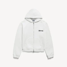 Damen-Hoodie «Salon de Couture» mit Reissverschluss und regulärer Passform in Weiss