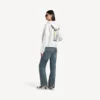 Damen-Hoodie «Salon de Couture» mit Reissverschluss und regulärer Passform in Weiss