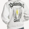 Damen-Hoodie «Salon de Couture» mit Reissverschluss und regulärer Passform in Weiss