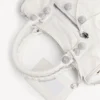 Damen-Le-City-Tasche, klein, mit riesigen Nieten und Strasssteinen in Optikweiss Damen-Le-City-Tasche, klein, mit riesigen Nieten und Strasssteinen in Optikweiss