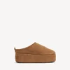 Damen-Pantolette «Alaska Soft» mit Plateau in Braun/Weiss