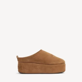 Damen-Pantolette «Alaska Soft» mit Plateau in Braun/Weiss
