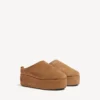 Damen-Pantolette «Alaska Soft» mit Plateau in Braun/Weiss