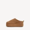 Damen-Pantolette «Alaska Soft» mit Plateau in Braun/Weiss