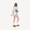 Damen-Pantolette «Alaska Soft» mit Plateau in Braun/Weiss
