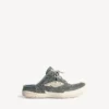 Damen-Pantolette «Hamptons» aus Denim in Blau/Creme