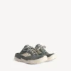 Damen-Pantolette «Hamptons» aus Denim in Blau/Creme