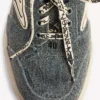 Damen-Pantolette «Hamptons» aus Denim in Blau/Creme