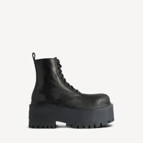 Damen-Plateau-Stiefeletten «Strike» in Schwarz