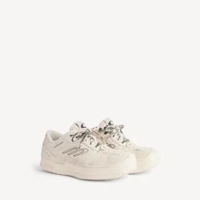 Damen-Plateausneaker «Hamptons» aus Wildleder in Beige/Schwarz