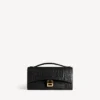 Damen-Pochette in Hourglass-Form mit Kette in Schwarz Damen-Pochette in Hourglass-Form mit Kette in Schwarz