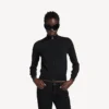 Damen-Pullover mit Reissverschluss in Schwarz