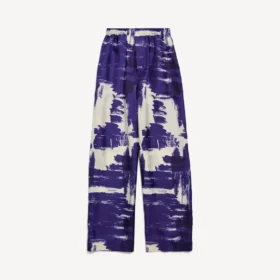 Damen-Pyjama-Hose mit Pinsel-Print in Blau