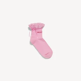 Damen-Schleifensocken in Rosa/Rot