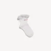 Damen-Schleifensocken in Weiss/Rosa