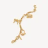 Damen-Schlüsselanhänger mit Anhängern in Gold