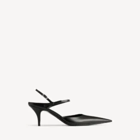 Damen-Slingback «Avenue Bow» in Schwarz/Silber
