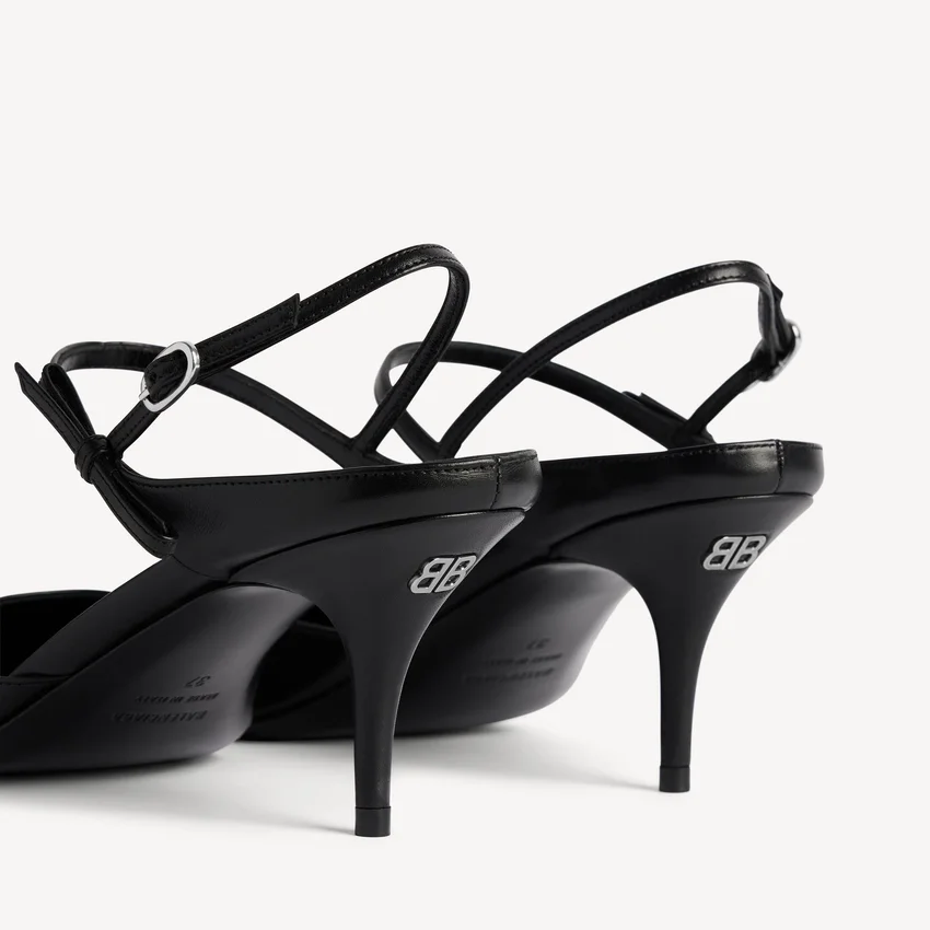 Damen-Slingback «Avenue Bow» in Schwarz/Silber Damen-Slingback «Avenue Bow» in Schwarz/Silber
