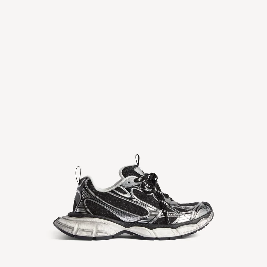 Damen-Sneaker 3XL in Schwarz/Silber Damen-Sneaker 3XL in Schwarz/Silber