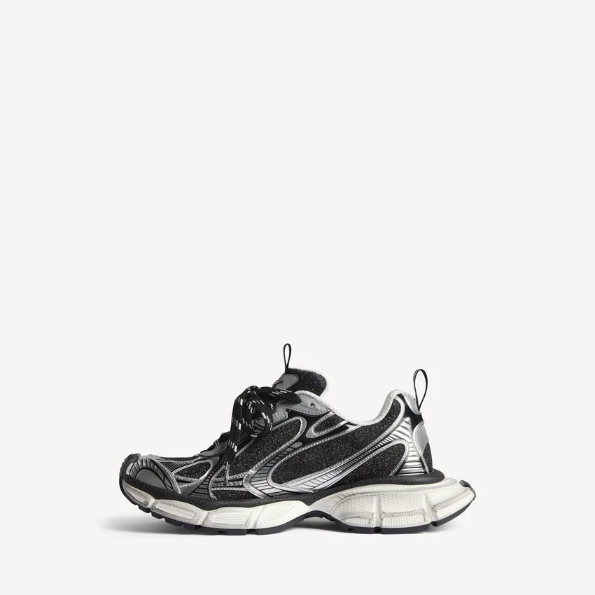 Damen-Sneaker 3XL in Schwarz/Silber Damen-Sneaker 3XL in Schwarz/Silber