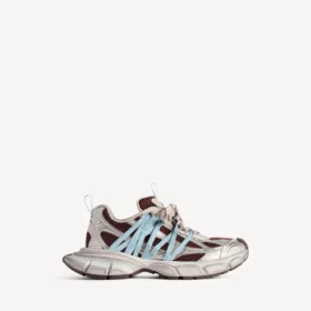 Damen-Sneaker 3XL mit Schnürung in Braun/Beige/Blau