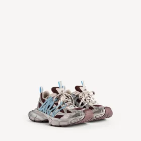Damen-Sneaker 3XL mit Schnürung in Braun/Beige/Blau
