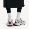 Damen-Sneaker 3XL mit Schnürung in Braun/Beige/Blau Damen-Sneaker 3XL mit Schnürung in Braun/Beige/Blau