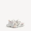 Damen-Sneaker 3XL mit Schnürung in Weiss/Hellrosa