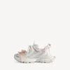 Damen-Sneaker 3XL mit Schnürung in Weiss/Hellrosa