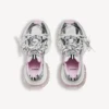 Damen-Sneaker 3XL mit transparenter Gel-Sohle in Weiss/Rosa/Schwarz
