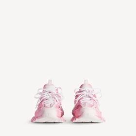 Damen-Sneaker mit «Track»-Schablonenlogo in Pink/Weiss